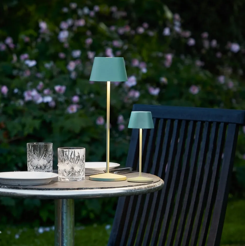 LOOM DESIGN LED genopladelig bordlampe Modi Micro, IP65 grøn-grå