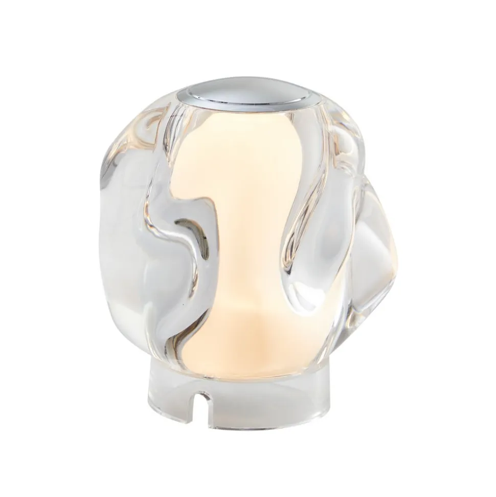 LOOM DESIGN LED-bordlampe Ice Ball, krom, Ø 10,5 cm