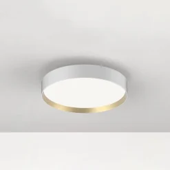 LOOM DESIGN LED-loftlampe Lucia, hvid/guldfarvet Ø 35 cm