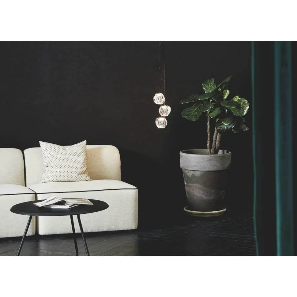 LOOM DESIGN LED-pendellampe Ice Ball 3, klar, akryl