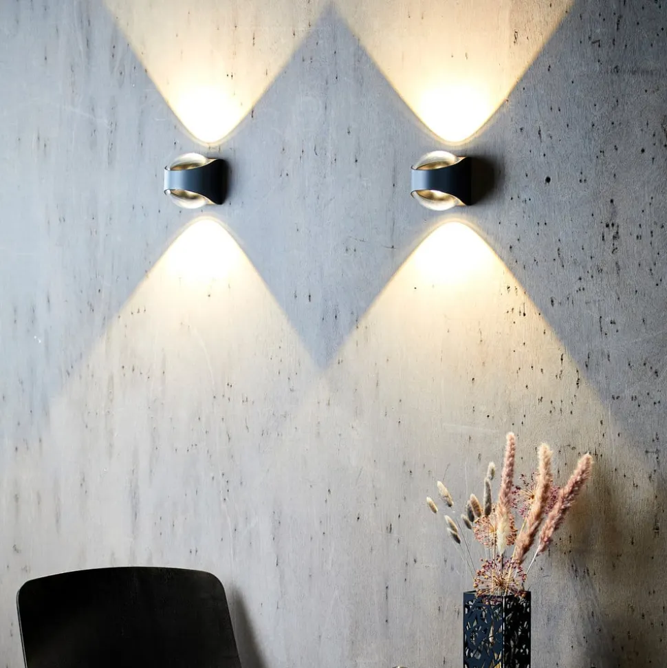 LOOM DESIGN Saga udendørs væglampe op/ned sort