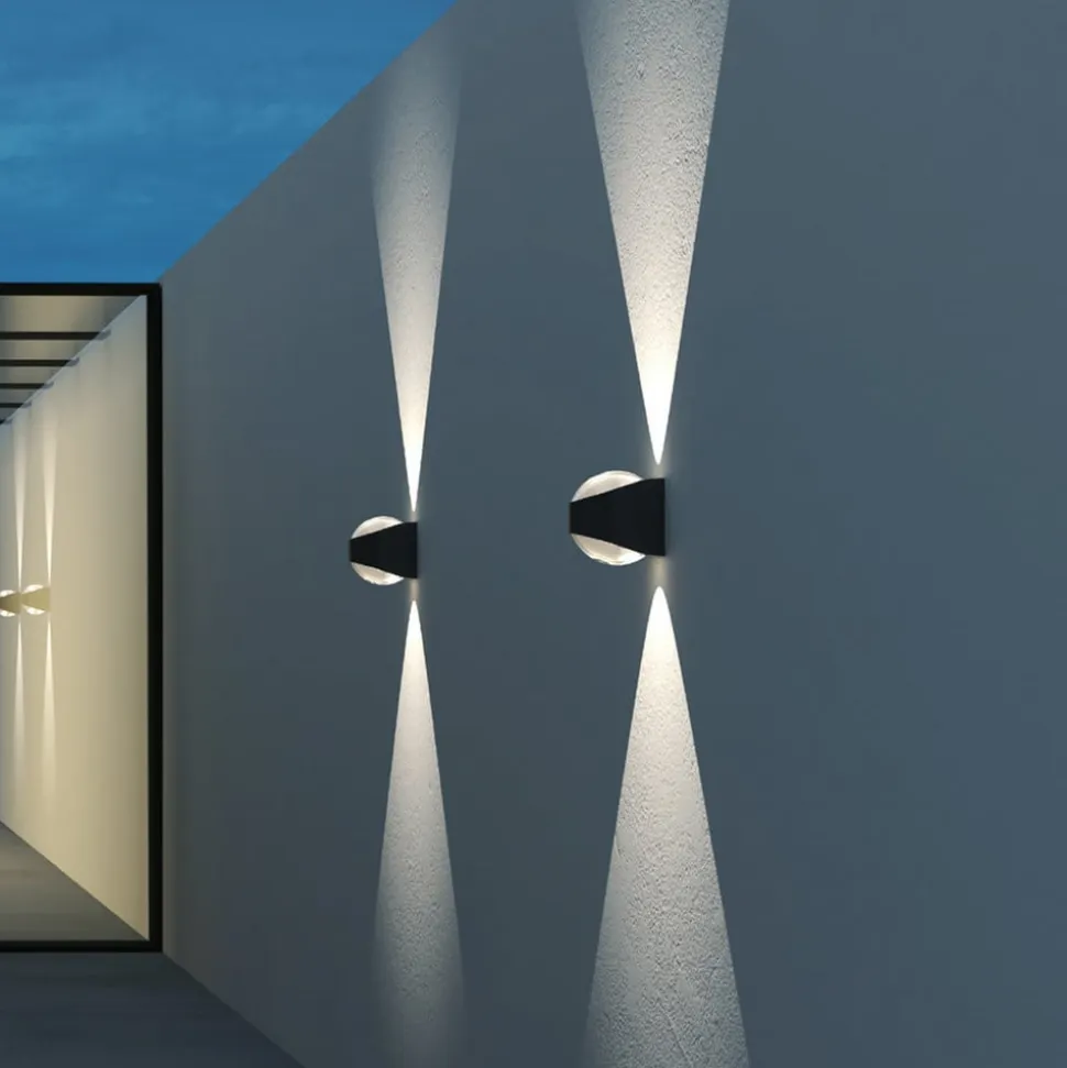 LOOM DESIGN Saga udendørs væglampe op/ned sort