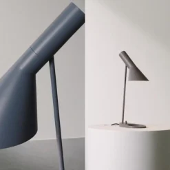 Louis Poulsen AJ design-gulvlampe blågrå