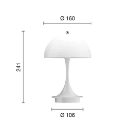Louis Poulsen Akku-lampe Panthella PORTABLE 160 V3 opal hvid