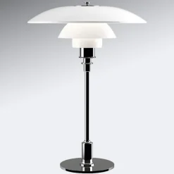 Louis Poulsen bordlampe PH 3 1/2-2 1/2, krom/hvid, 47 cm