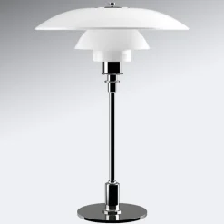 Louis Poulsen bordlampe PH 3 1/2-2 1/2, krom/hvid, 47 cm