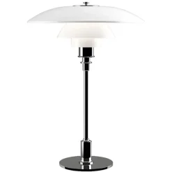 Louis Poulsen bordlampe PH 3 1/2-2 1/2, krom/hvid, 47 cm