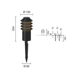 Louis Poulsen Bysted, 25 cm, 4.000 K, jordspyd, sort