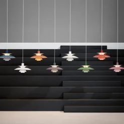 Louis Poulsen Designer-pendellampe PH 5, grå, Ø 50 cm