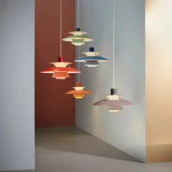 Louis Poulsen Designer-pendellampe PH 5, grå, Ø 50 cm