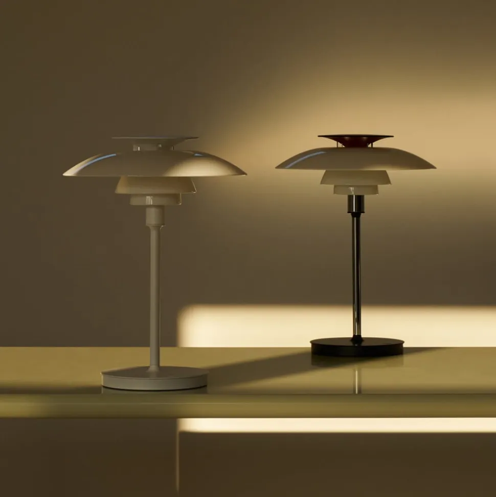 Louis Poulsen LED-bordlampe PH 80, opal hvid, IP44