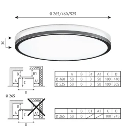 Louis Poulsen Munkegaard, Ø 46 cm krom/satineret
