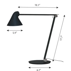 Louis Poulsen NJP bordlampe, fod, 3.000 K mørkegrå