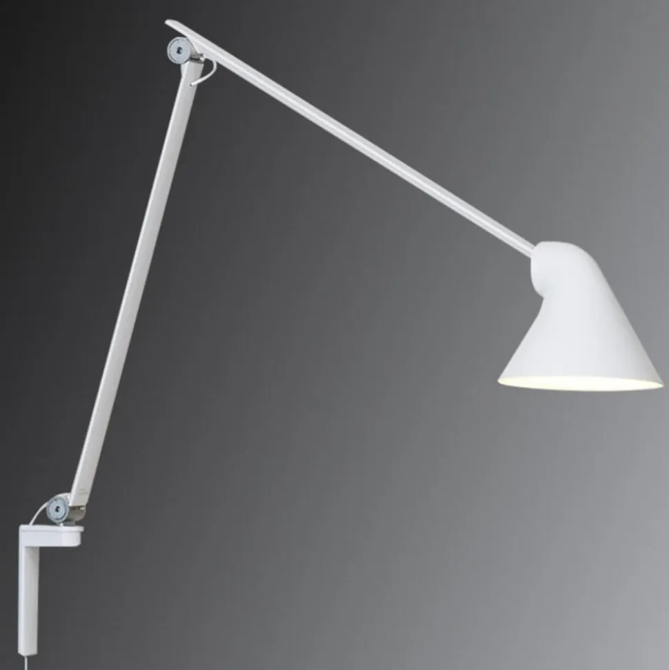 Louis Poulsen NJP LED-væglampe, arm lang, hvid