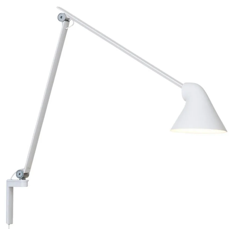 Louis Poulsen NJP LED-væglampe, arm lang, hvid