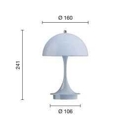 Louis Poulsen Panthella PORTABLE 160 V3, opal lys blå