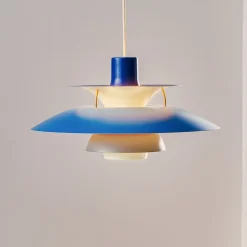 Louis Poulsen PH 5, designer pendellampe, blå