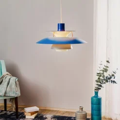 Louis Poulsen PH 5, designer pendellampe, blå
