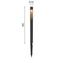 Louis Poulsen Vejlampe 827 sort 70 cm stikdåse