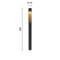 Louis Poulsen vejlampe Flindt 840 70 cm sort jordstik 24 V