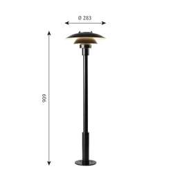 Louis Poulsen vejlampe PH 3-2 1/2, sort, 91 cm stål