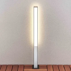 Lucande Aegisa LED-vejlampe, 80 cm, antracit, metal, IP54