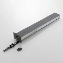 Lucande Aegisa LED-vejlampe, 80 cm, antracit, metal, IP54