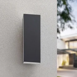 Lucande Aegisa udendørs LED-væglampe, kantet