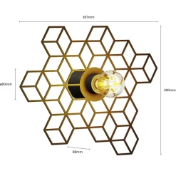 Lucande Alexaru væglampe, bikage, sort