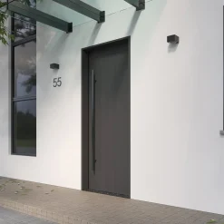 Lucande Almos udendørs LED-væglampe, kantet, 2 lk.