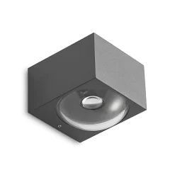 Lucande Almos udendørs LED-væglampe, kantet, 2 lk.