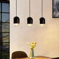 Lucande Amielle pendellampe, 3 lyskilder, sort