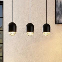 Lucande Amielle pendellampe, 3 lyskilder, sort