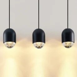 Lucande Amielle pendellampe, 3 lyskilder, sort