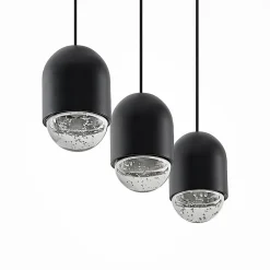Lucande Amielle pendellampe, 3 lyskilder, sort