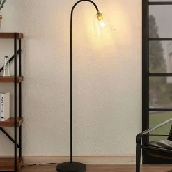 Lucande Anjita gulvlampe, glasskærm