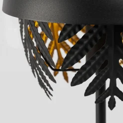 Lucande Aparas bordlampe bladlook, sort-guld