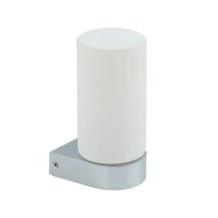 Lucande Basolo væglampe til badeværelset, krom, højde 17,2 cm, glas