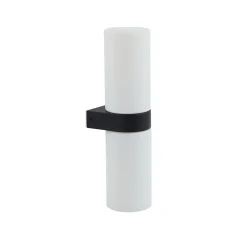 Lucande Basolo væglampe til badeværelset, sort, højde 31,5 cm, glas