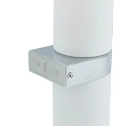 Lucande Basolo væglampe til badeværelset, krom, højde 31,5 cm, glas, IP44