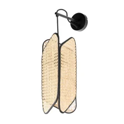 Lucande Bassiola væglampe med bambusskærm