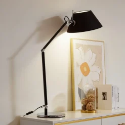 Lucande bordlampe Dansari, sort, metal, justerbar