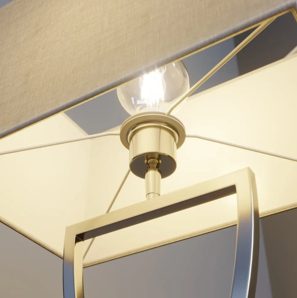 Lucande bordlampe Evaine, krom/hvid, metal, 66 cm, E27