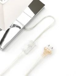 Lucande bordlampe Evaine, krom/hvid, metal, 66 cm, E27