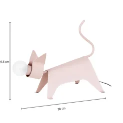 Lucande bordlampe Idalina, kat, pink, jern, 38 cm