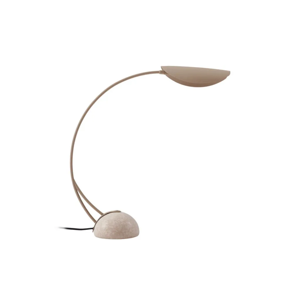 Lucande bordlampe Rivera, beige, metal, sten, 51 cm, G9
