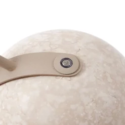 Lucande bordlampe Rivera, beige, metal, sten, 51 cm, G9