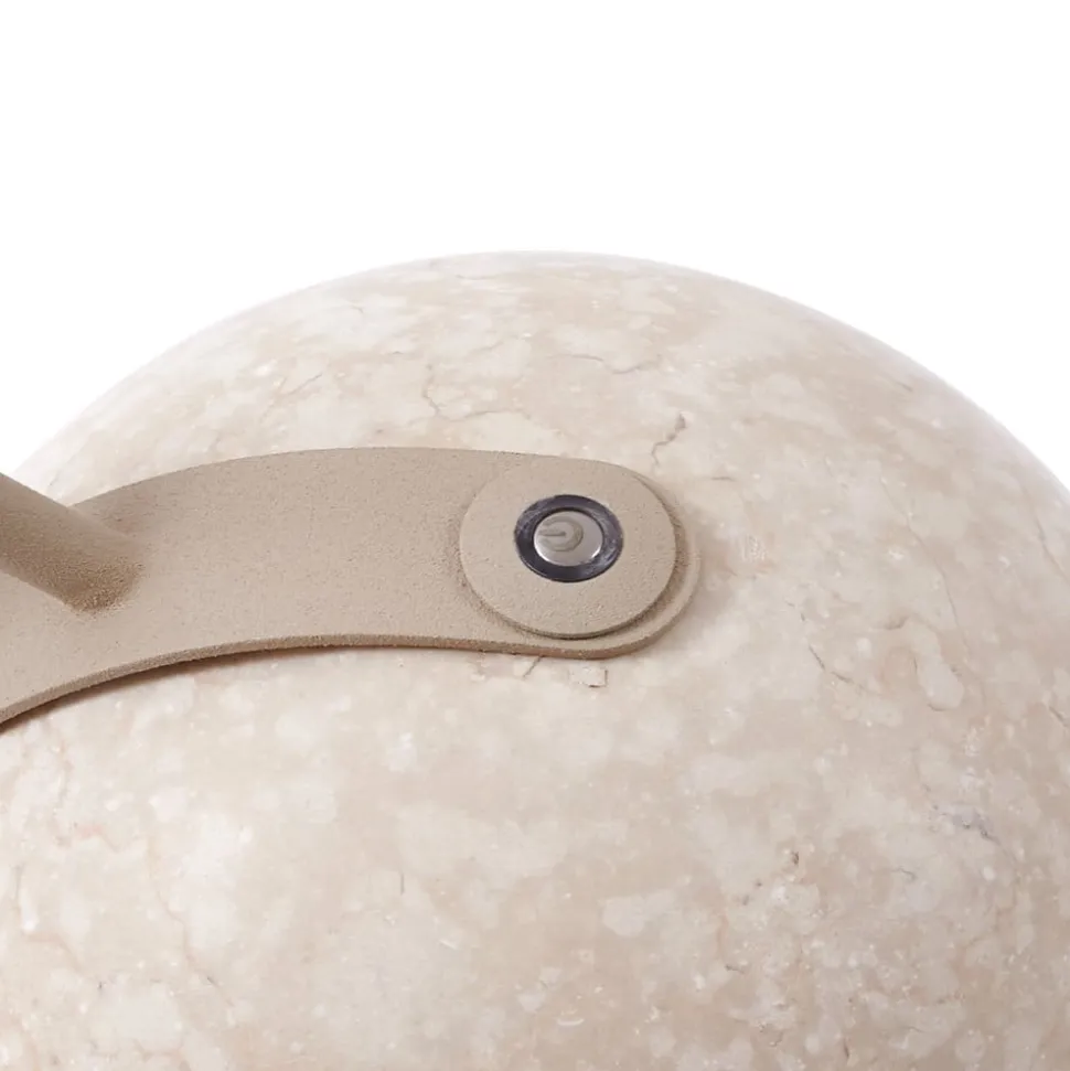 Lucande bordlampe Rivera, beige, metal, sten, 51 cm, G9