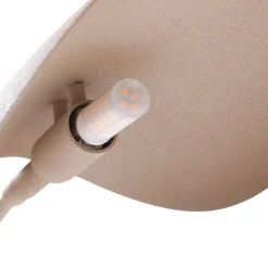 Lucande bordlampe Rivera, beige, metal, sten, 51 cm, G9