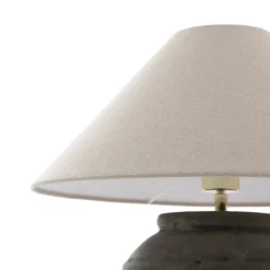 Lucande bordlampe Thalorin, højde 46 cm, grå, keramik